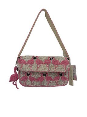 New Release Handcrafted in India Pink Flamingo Beaded Bag w Charm Viral TikTok